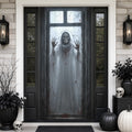 House Door Wrap Banner Halloween Door Cover Skeleton Ghost Window Spider
