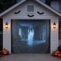 Ghost Girl & Haunted Room | Halloween Garage Door Banner Cover