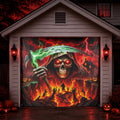 Grim Reaper Skull & Red Eyes | Halloween Garage Door Banner Cover