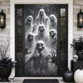 Stairway Jack O Lantern Banner Halloween Door Cover Ghost Skeleton