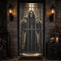 Lantern Witch Hat Door Banner Halloween Door Cover Skeleton Prison Grim